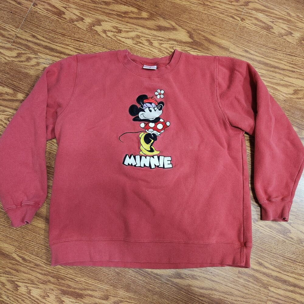 Vintage Disney Store Women’s Red Minnie Mouse Sweatshirt Size Large